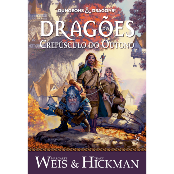 Capa do Dragões do Crepúsculo de Outono, primeiro livro das Crônicas de Dragonlance