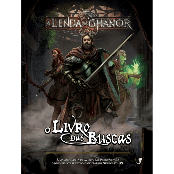 Capa de O Livro das Buscas, uma antologia de aventuras para o jogo de RPG A Lenda de Ghanor.