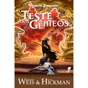 Capa do livro Teste dos Gêmeos, terceiro volume da trilogia Lendas de Dragonlance.
