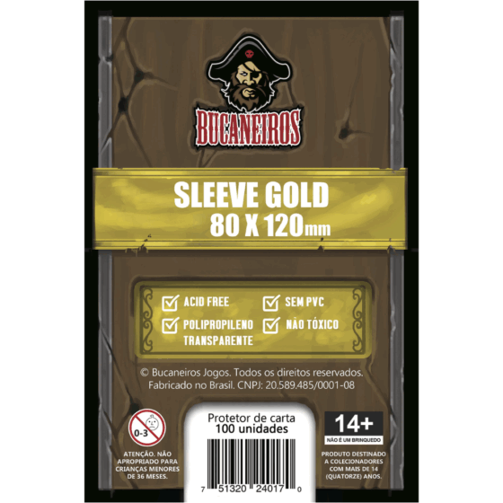 Bucaneiros — Sleeve Gold 80 x 120mm