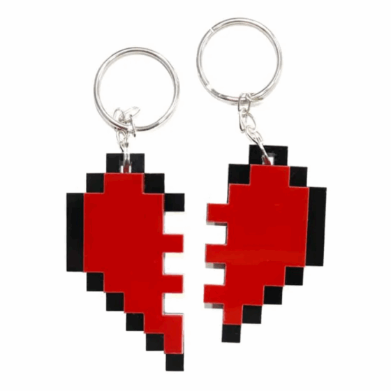 Chaveiro Nerdstore — Nosso Coração 8-Bit - Imagem 2